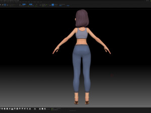 zbrush stylized character girl base mesh - amy style 2 3D Модель