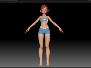 zbrush stylized character girl base mesh - amy girl style 4 3D 모델