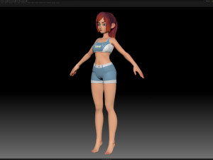 zbrush stylized character girl base mesh - amy girl style 4 Modelo 3D