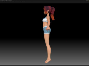 zbrush stylized character girl base mesh - amy girl style 4 Modelo 3D
