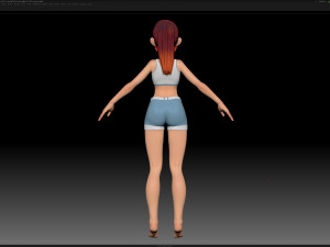 zbrush stylized character girl base mesh - amy girl style 4 Modelo 3D