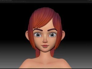 zbrush 风格化角色女孩基础网格 - 艾米女孩风格 4 3D 模型