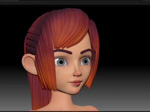 zbrush 风格化角色女孩基础网格 - 艾米女孩风格 4 3D 模型