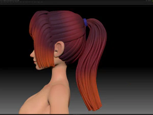 zbrush 风格化角色女孩基础网格 - 艾米女孩风格 4 3D 模型
