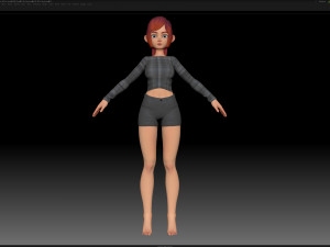 zbrush stylized character girl base mesh - amy girl style 5 Modelo 3D