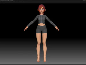 ज़ब्रश स्टाइलाइज़्ड कैरेक्टर गर्ल बेस मेश - एमी गर्ल स्टाइल 5 3D मॉडल