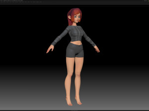 zbrush stylized character girl base mesh - amy girl style 5 3D 模型