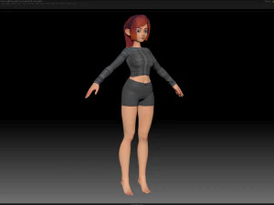 zbrush stylized character girl base mesh - amy girl style 5 3D Model
