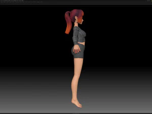 zbrush stylized character girl base mesh - amy girl style 5 3D Model