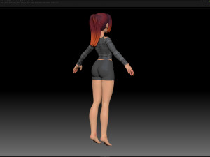 zbrush stylized character girl base mesh - amy girl style 5 3D 模型