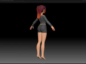 zbrush stylized character girl base mesh - amy girl style 5 3D Model