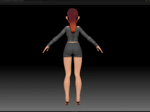 zbrush stylized character girl base mesh - amy girl style 5 3D Model