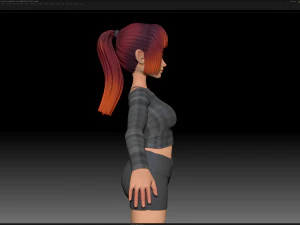 zbrush stylized character girl base mesh - amy girl style 5 3D Model