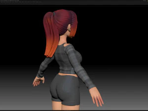 zbrush stylized character girl base mesh - amy girl style 5 3D Model