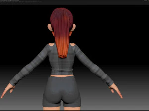 zbrush stylized character girl base mesh - amy girl style 5 3D Model