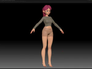 zbrush personagem estilizado malha base feminina - estilo amy girl 6 Modelo 3D