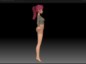 zbrush stylized character girl base mesh - amy girl style 6 Modelo 3D