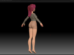 zbrush stylized character girl base mesh - amy girl style 6 Modelo 3D