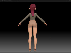 zbrush stylized character girl base mesh - amy girl style 6 Modelo 3D
