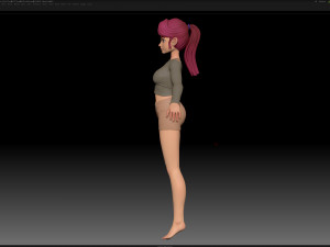 zbrush stylized character girl base mesh - amy girl style 6 Modelo 3D
