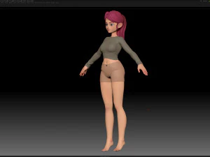 zbrush personagem estilizado malha base feminina - estilo amy girl 6 Modelo 3D