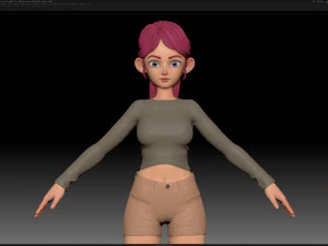 zbrush personagem estilizado malha base feminina - estilo amy girl 6 Modelo 3D