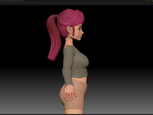 zbrush stylized character girl base mesh - amy girl style 6 Modelo 3D