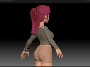 zbrush personagem estilizado malha base feminina - estilo amy girl 6 Modelo 3D