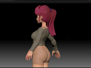 zbrush stylized character girl base mesh - amy girl style 6 Modelo 3D