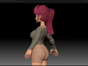 zbrush personagem estilizado malha base feminina - estilo amy girl 6 Modelo 3D