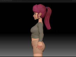 zbrush stylized character girl base mesh - amy girl style 6 Modelo 3D