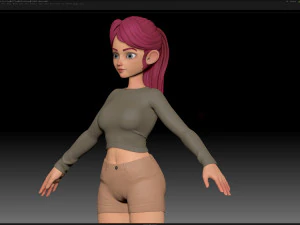zbrush personagem estilizado malha base feminina - estilo amy girl 6 Modelo 3D