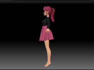 zbrush stylized character girl base mesh - amy girl style 7 Modelo 3D