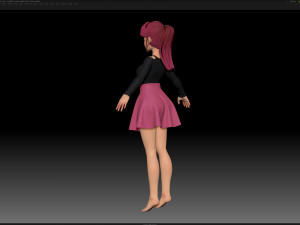 zbrush stylized character girl base mesh - amy girl style 7 Modelo 3D