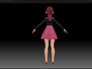 zbrush stylized character girl base mesh - amy girl style 7 Modelo 3D