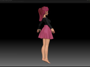 zbrush stylized character girl base mesh - amy girl style 7 Modelo 3D