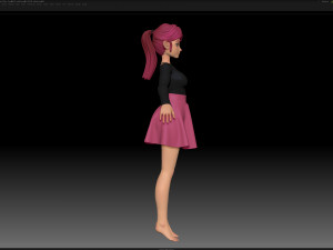 zbrush stylized character girl base mesh - amy girl style 7 Modelo 3D
