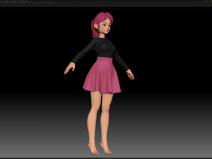 zbrush stylized character girl base mesh - amy girl style 7 Modelo 3D