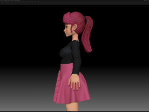 zbrush stylized character girl base mesh - amy girl style 7 Modelo 3D