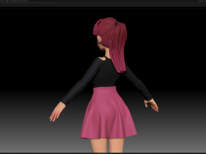 zbrush stylized character girl base mesh - amy girl style 7 Modelo 3D