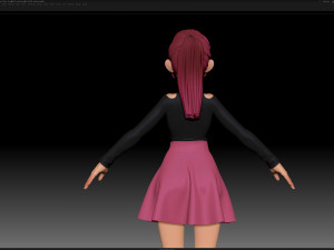 zbrush stylized character girl base mesh - amy girl style 7 Modelo 3D