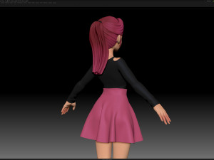 zbrush stylized character girl base mesh - amy girl style 7 Modelo 3D