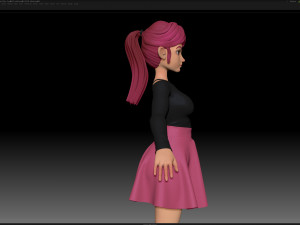 zbrush stylized character girl base mesh - amy girl style 7 Modelo 3D