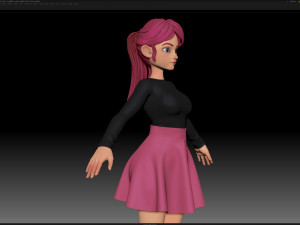zbrush stylized character girl base mesh - amy girl style 7 Modelo 3D