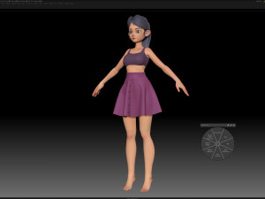 zbrush stylized character girl base mesh - amy girl style 8 3D Model