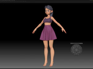 zbrush personagem estilizado malha base feminina - estilo amy girl 8 Modelo 3D