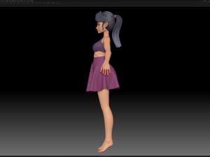 zbrush stylized character girl base mesh - amy girl style 8 3D Model