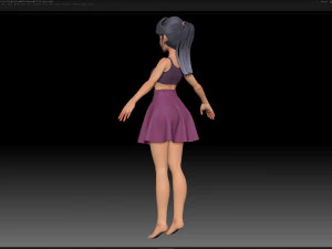 zbrush personagem estilizado malha base feminina - estilo amy girl 8 Modelo 3D
