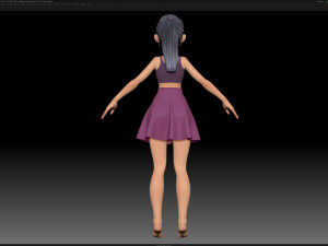 zbrush stylized character girl base mesh - amy girl style 8 3D Model