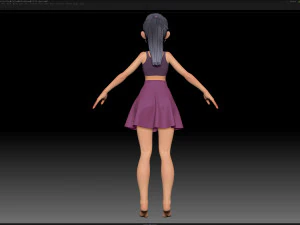 zbrush personagem estilizado malha base feminina - estilo amy girl 8 Modelo 3D